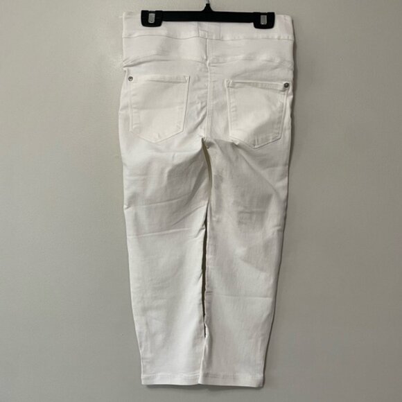 New Bellina White Pull On Stretch Denim Capri Size Medium bin 1V - Picture 5 of 5